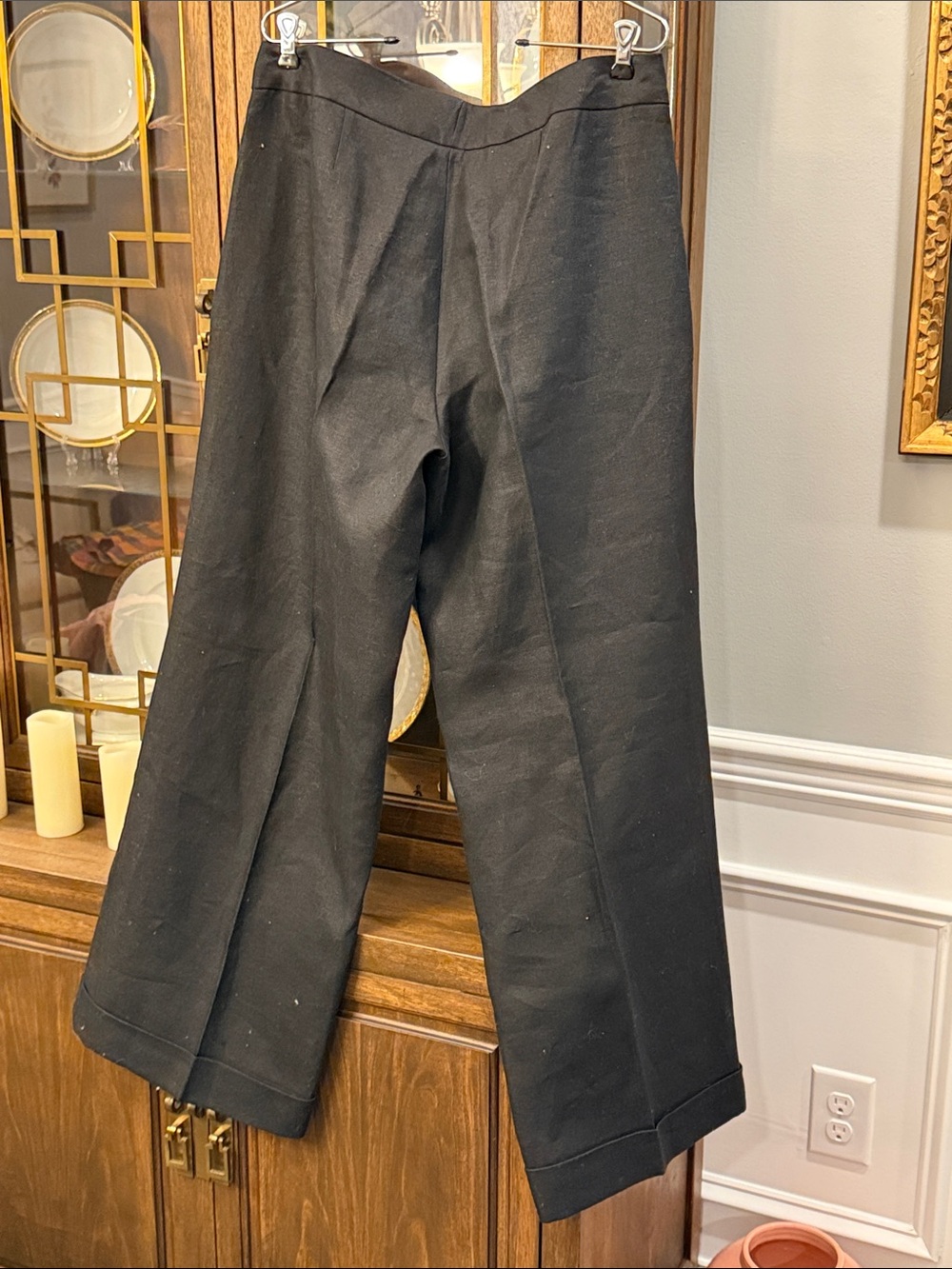 O by Oscar de la Renta Linen Wide Leg Pants - Picture 6 of 8